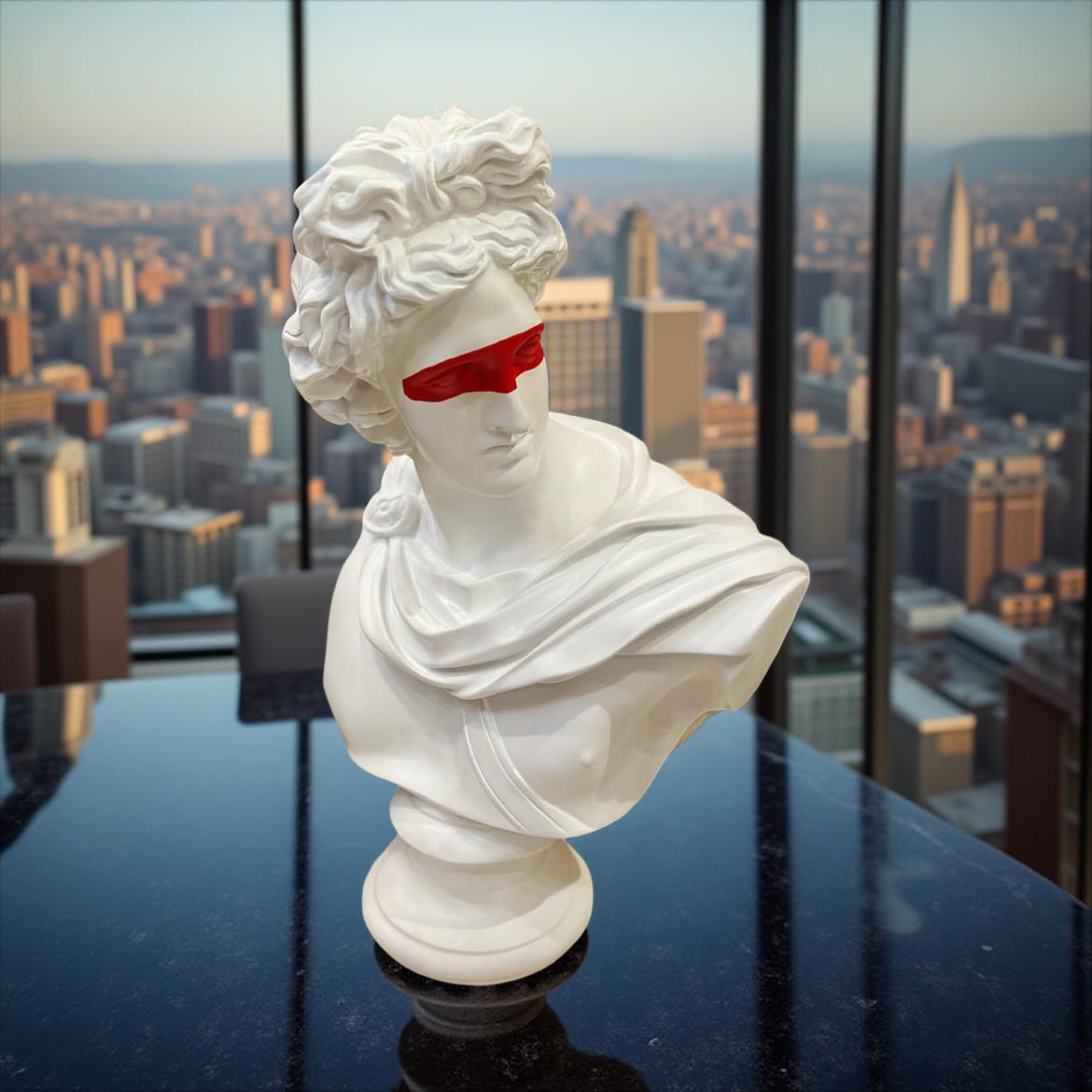 Neo-Classical Red Vision Bust
