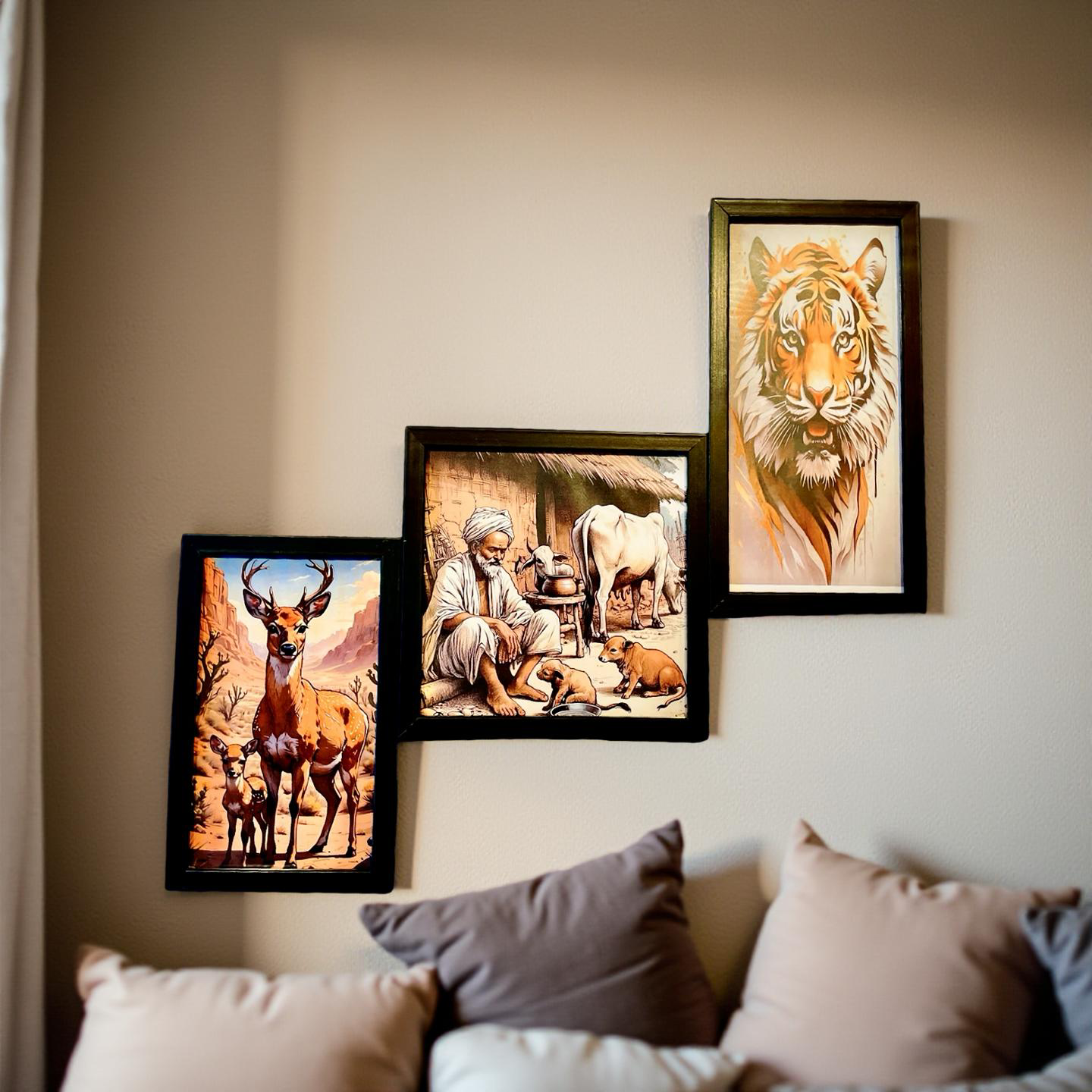 Roots & Wilderness – Tribal Life Wall Frame Set