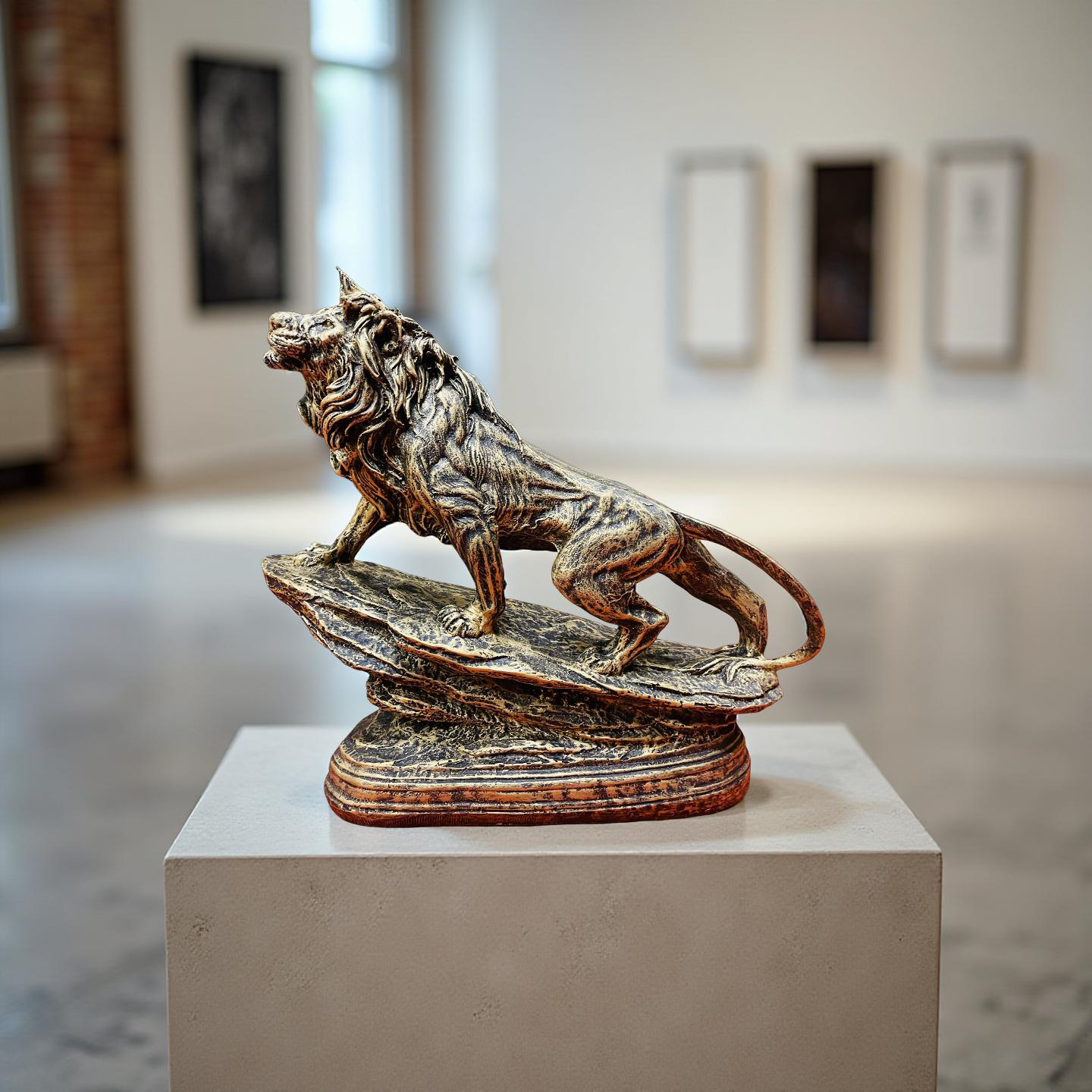 Regal Roar – Bronze Lion Sculpture