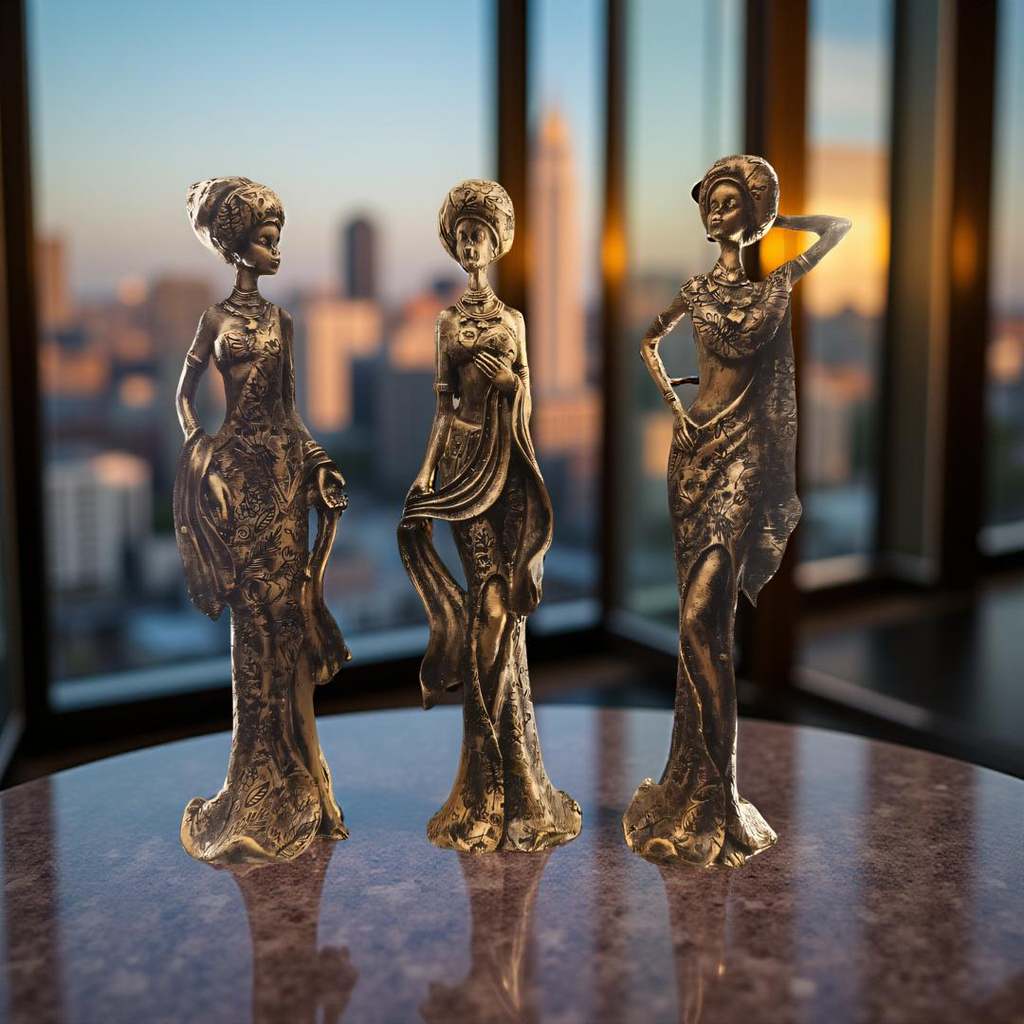 Vintage Elegance Ladies – Set of 3 Resin Figurines