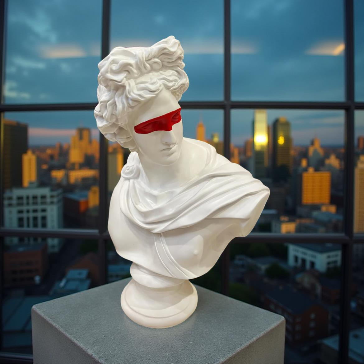 Neo-Classical Red Vision Bust