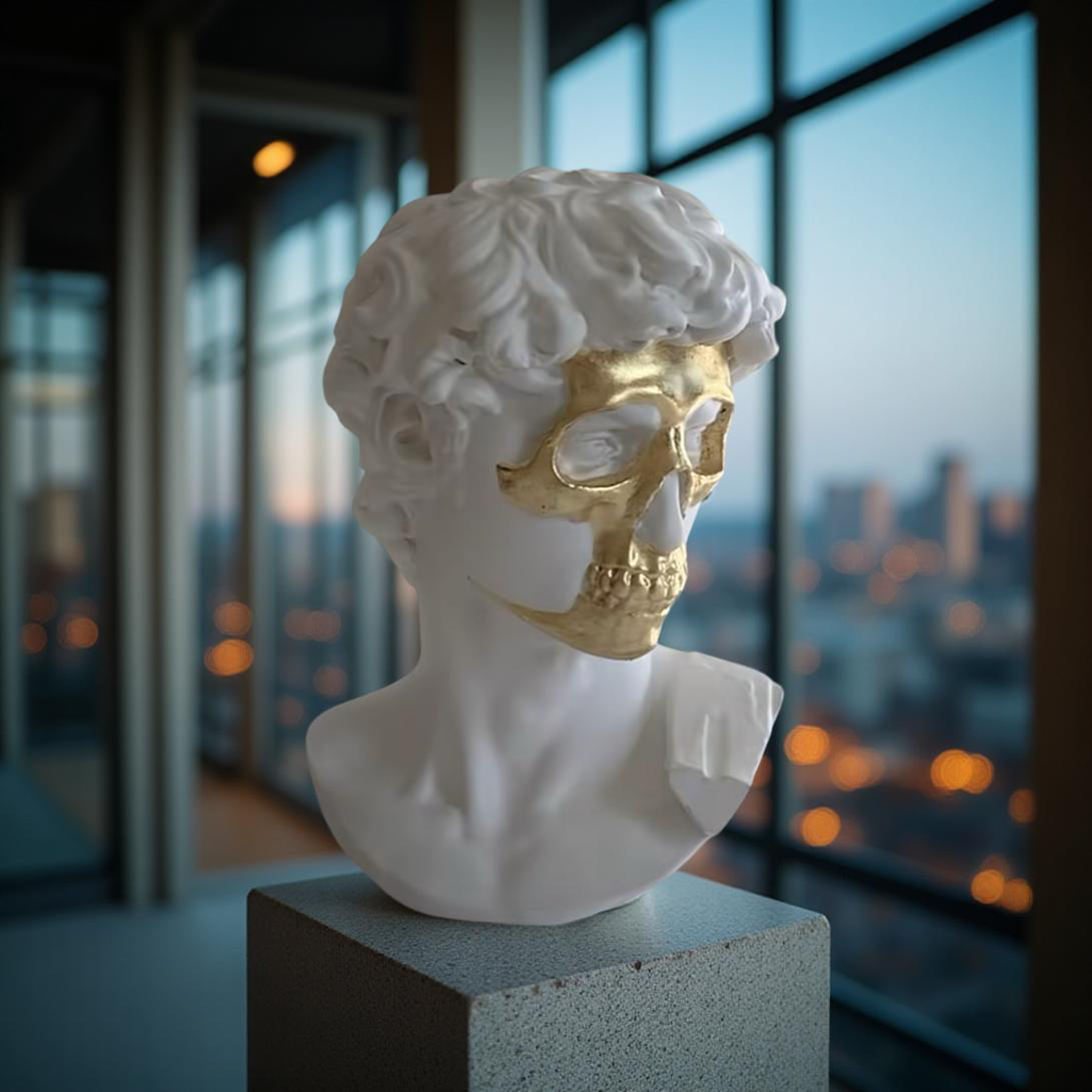 Golden Skull David Bust