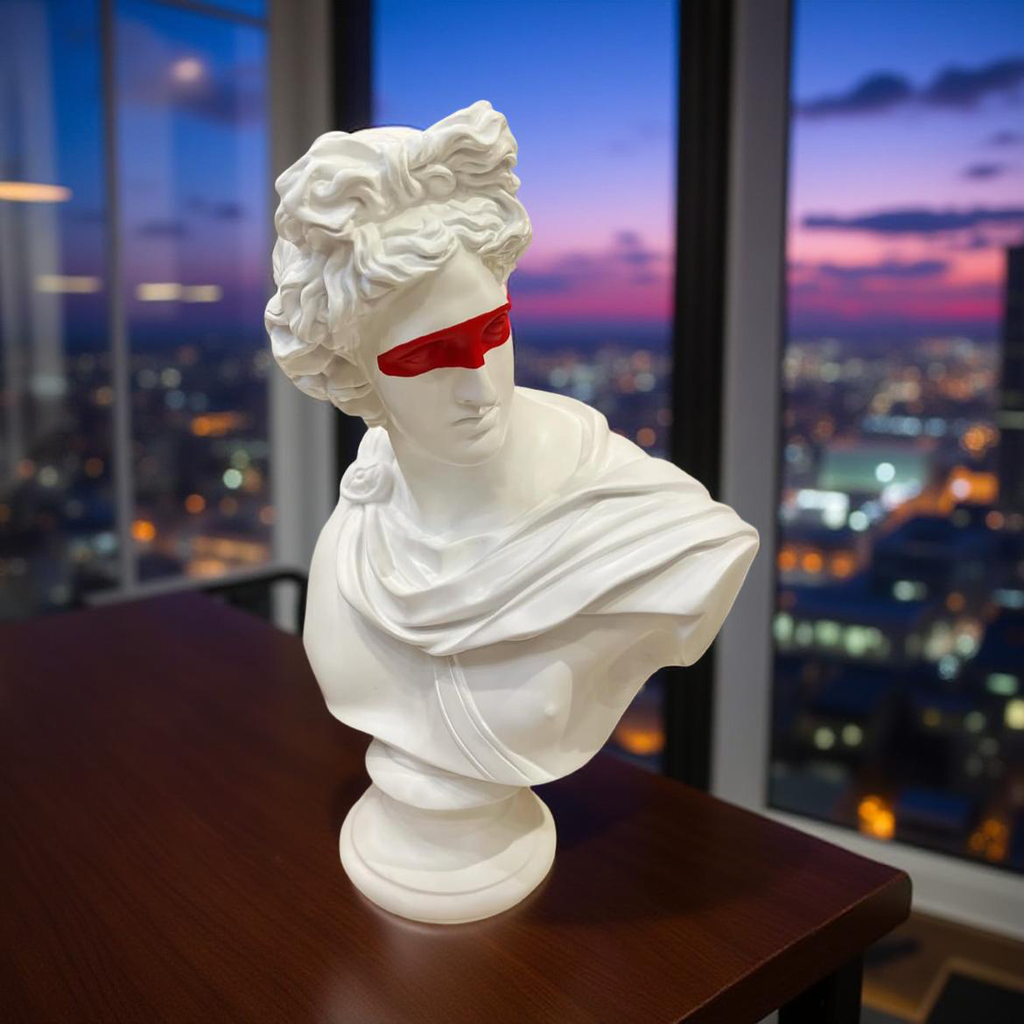 Neo-Classical Red Vision Bust