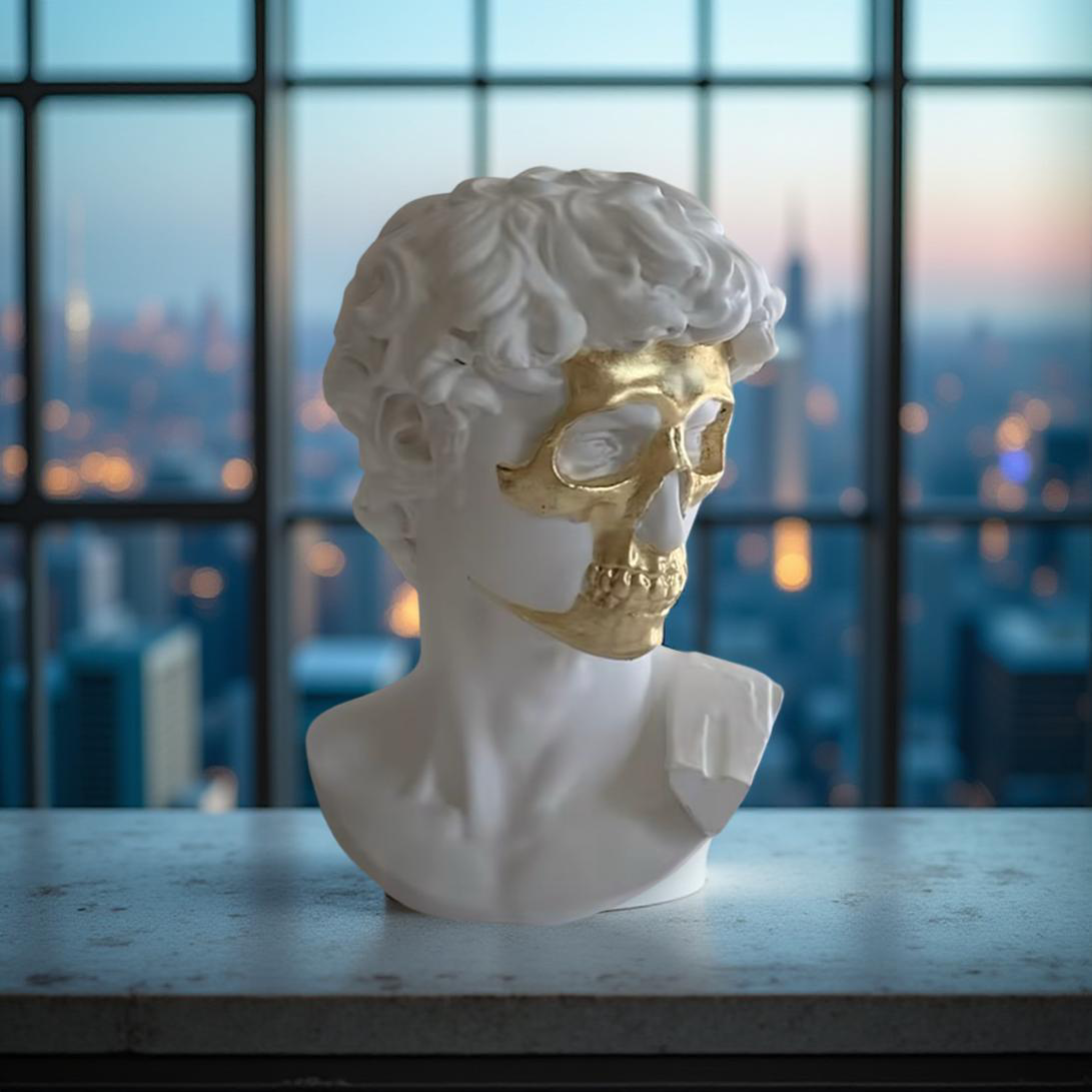 Golden Skull David Bust