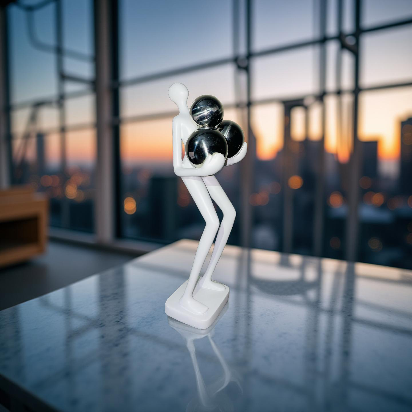 Resin Abstract Figurine – “The Bearer of Spheres”