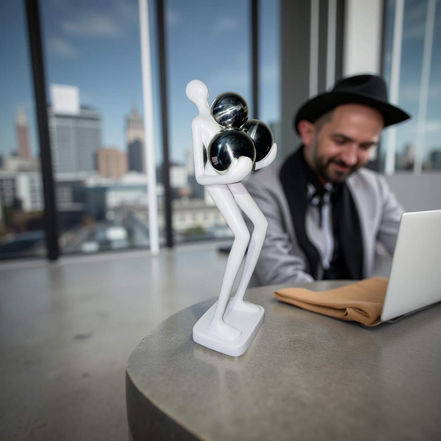 Resin Abstract Figurine – “The Bearer of Spheres”