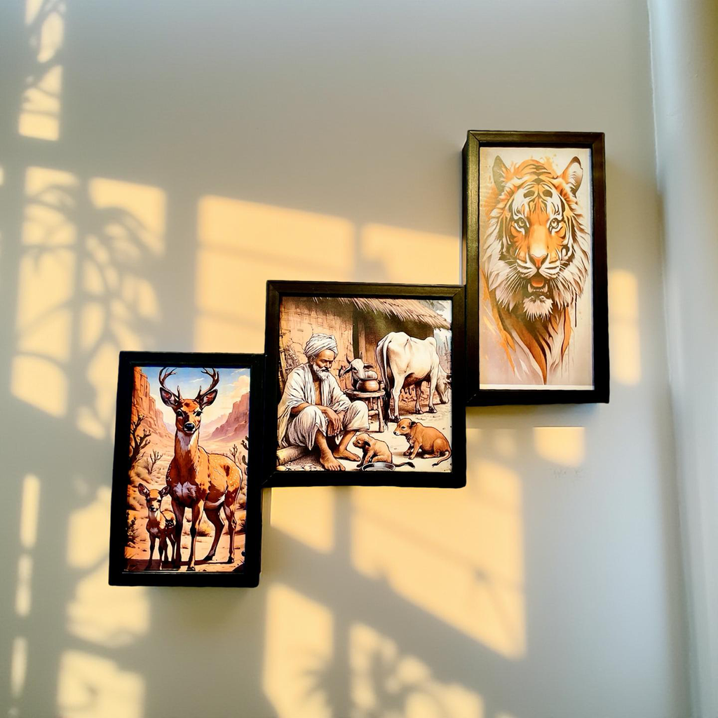 Roots & Wilderness – Tribal Life Wall Frame Set