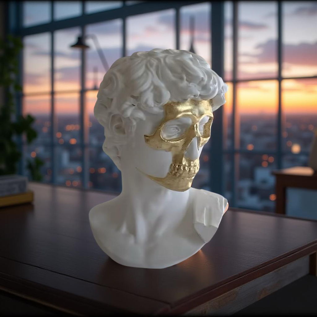 Golden Skull David Bust