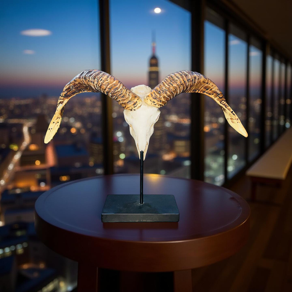 Ridgehorn Relic – Ram Skull Sculpture