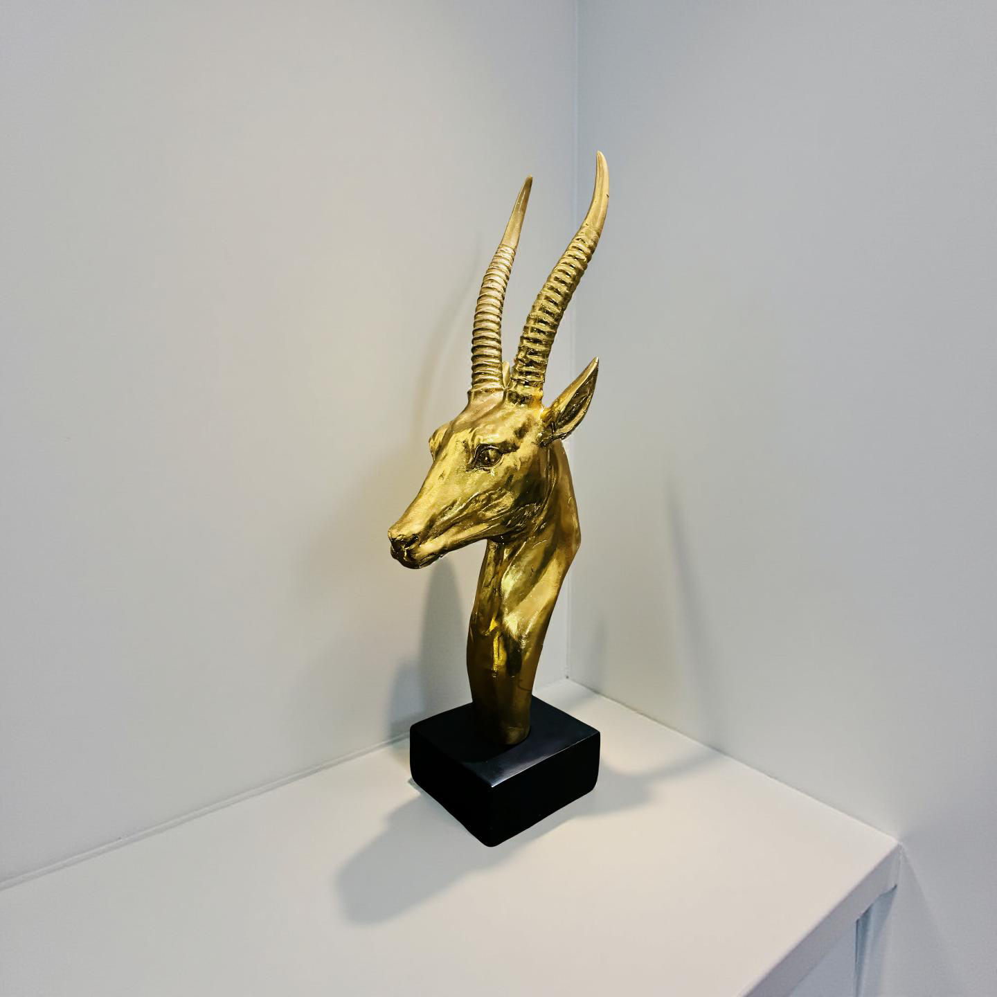 Golden Antelope Head Sculpture