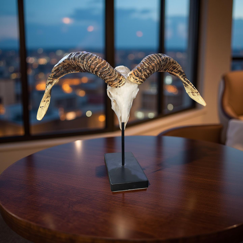 Ridgehorn Relic – Ram Skull Sculpture