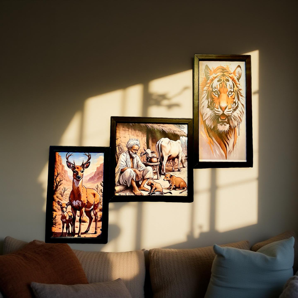 Roots & Wilderness – Tribal Life Wall Frame Set