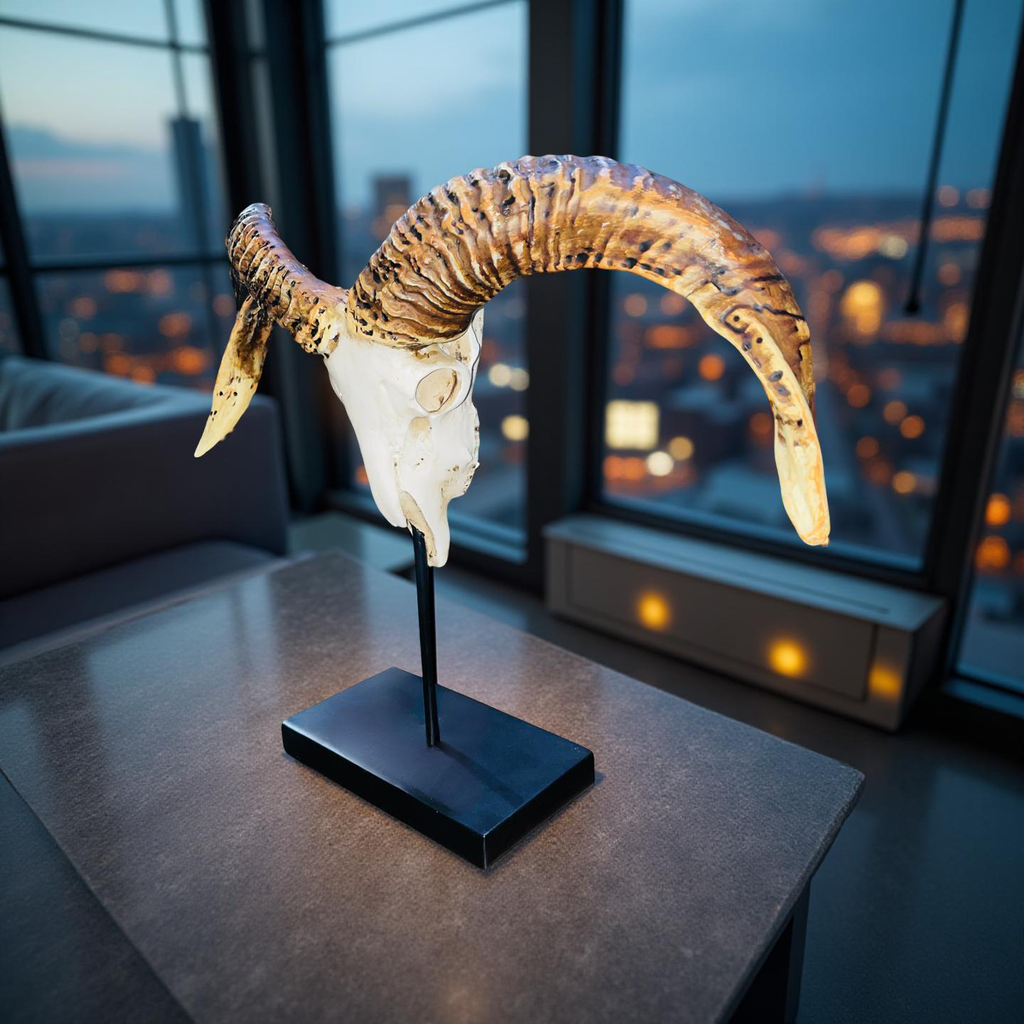 Ridgehorn Relic – Ram Skull Sculpture