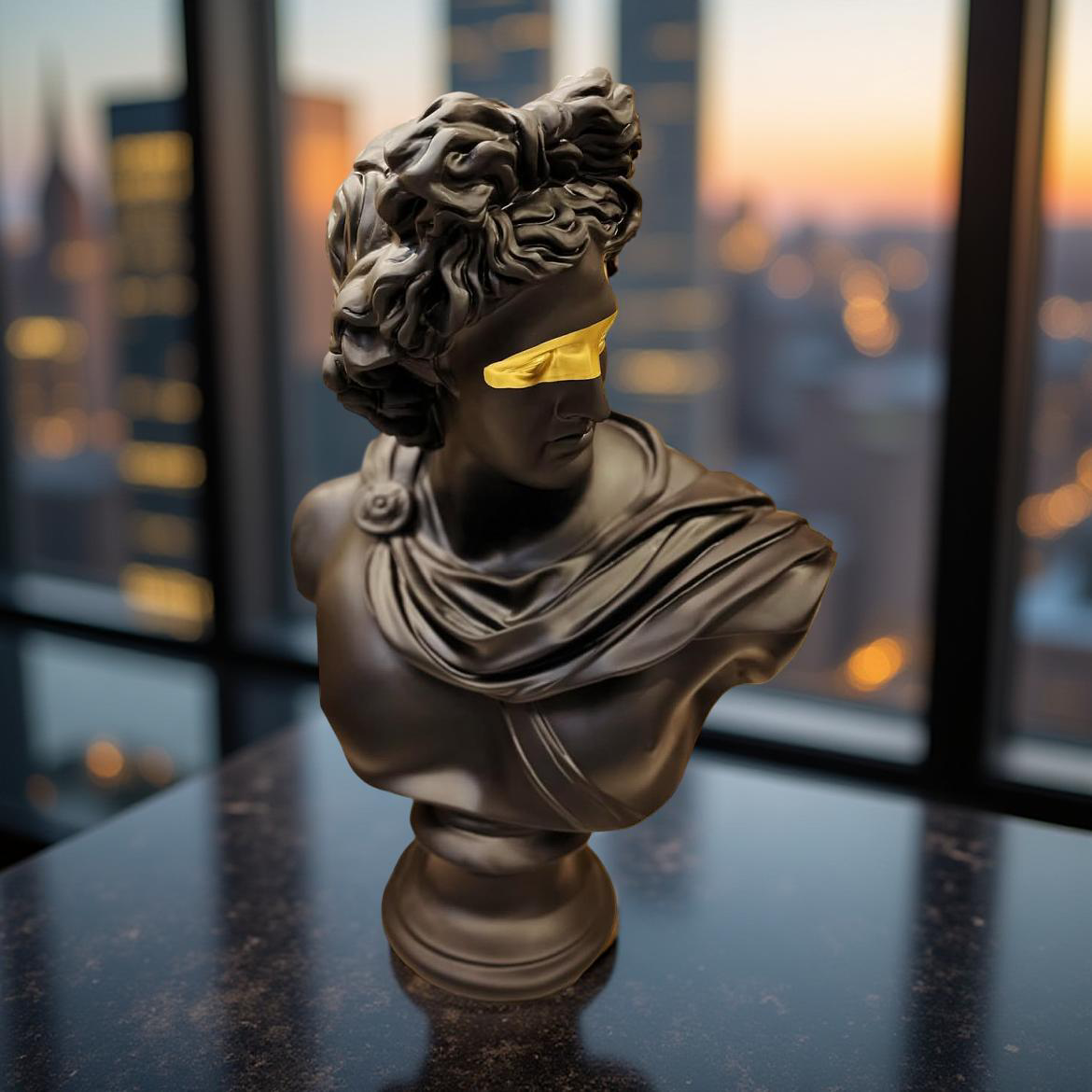 Neo-Classical Red Vision Bust