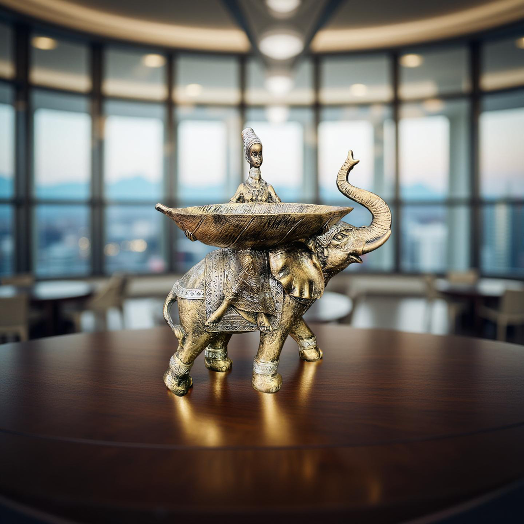Royal Caravan – Tribal Elephant Bowl Figurine