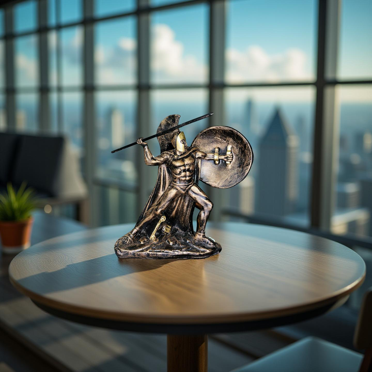 Spartan Valor – Warrior With Spear and Shield Statue