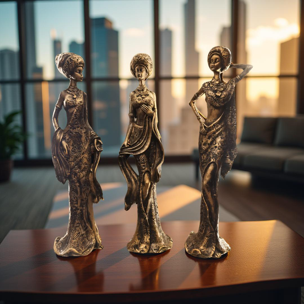 Vintage Elegance Ladies – Set of 3 Resin Figurines